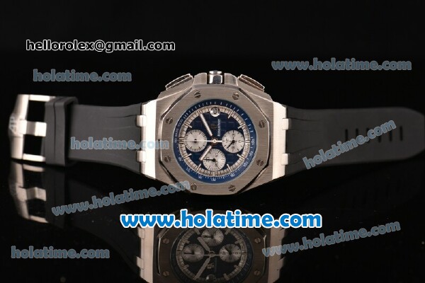 Audemars Piguet Royal Oak Offshore Chronograph Miyota OS10 Quartz Steel Case with Blue Dial and Stick Markers - Click Image to Close